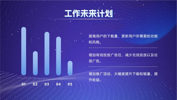 蓝色科技风年度总结ppt模板
