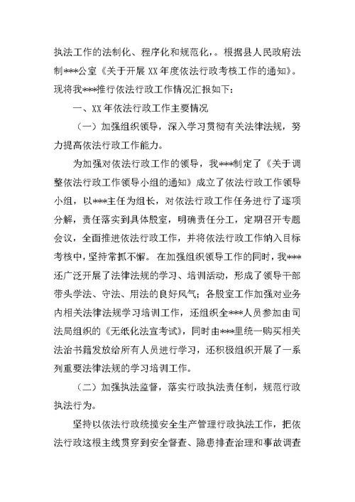 依法行政工作总结