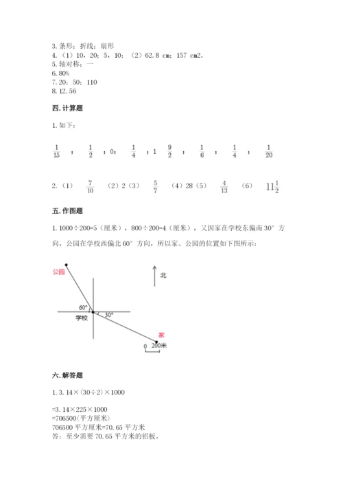 小学数学六年级上册期末测试卷及完整答案（全优）.docx