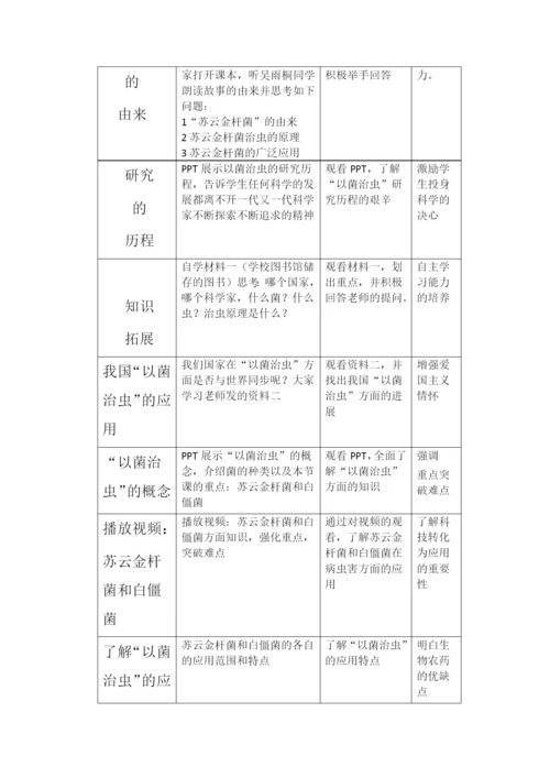 人教版初中生物八年级上册5.4-科学-技术-社会-以菌治虫-教案-(1).docx