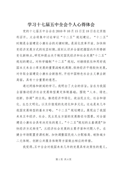 学习十七届五中全会个人心得体会.docx