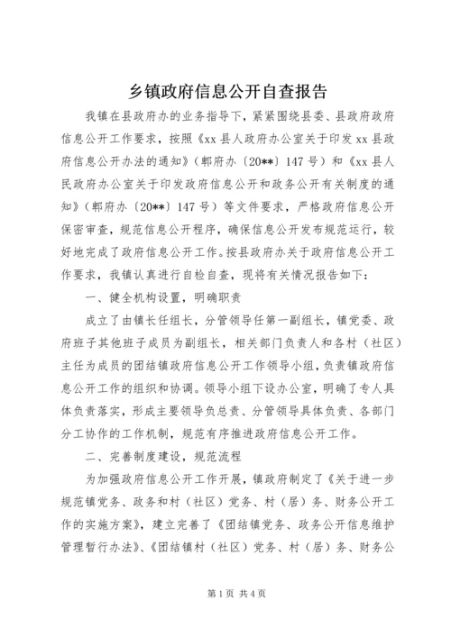 乡镇政府信息公开自查报告_1.docx