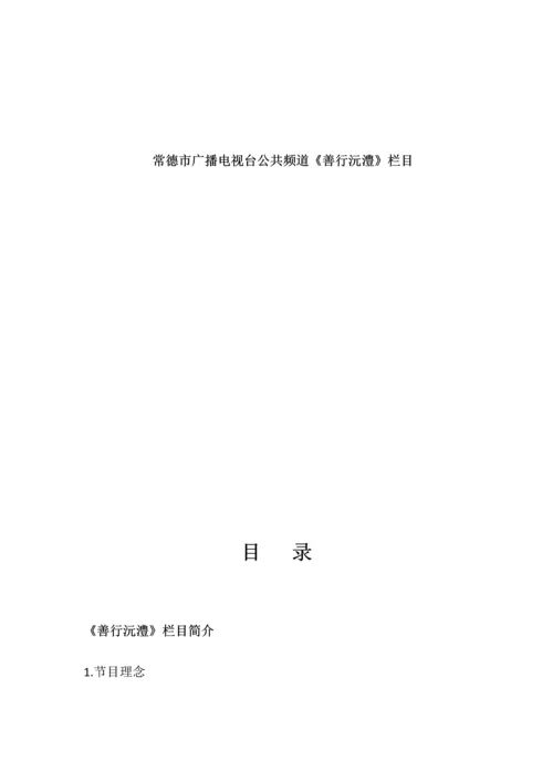 公益常德电视栏目策划方案.docx