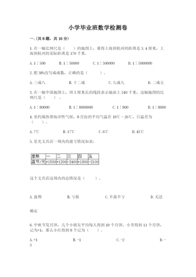 小学毕业班数学检测卷【巩固】.docx