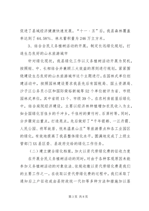 县委绿化办年终工作报告.docx