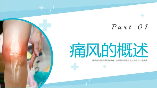 蓝色实拍商务风痛风性关节炎护理ppt