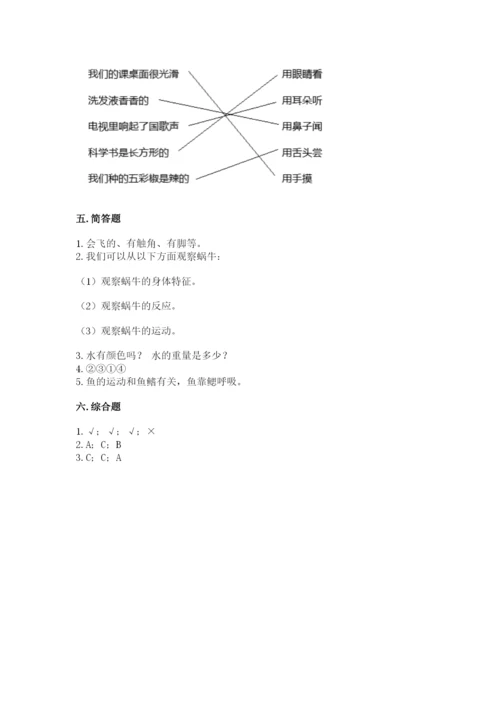 教科版一年级下册科学期末测试卷及下载答案.docx