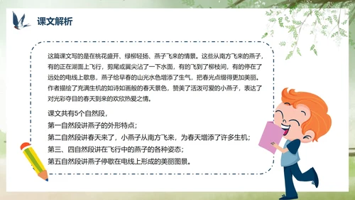 部编版三年级下册《燕子》课件PPT模板
