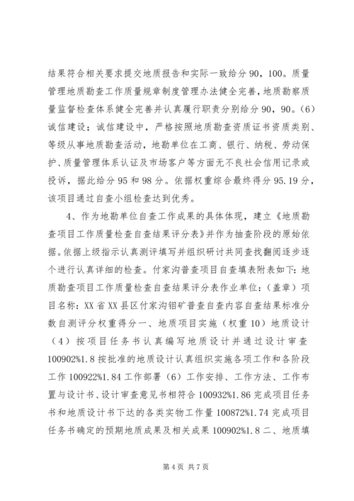 地质勘测企业工作自查情况报告.docx