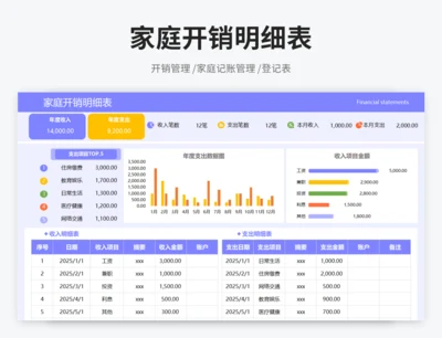 家庭开销明细表