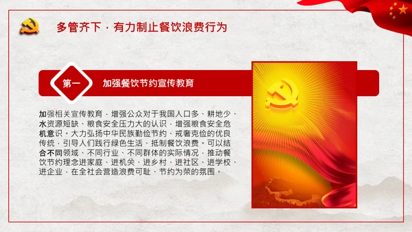 拒绝舌尖上的浪费杜绝餐饮浪费PPT粮食安全党课