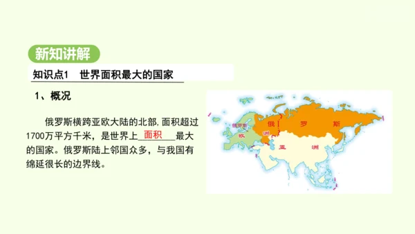 8.4.1 世界面积最大的国家 世界能源大国（课件28张）-2024-2025学年七年级地理下学期人