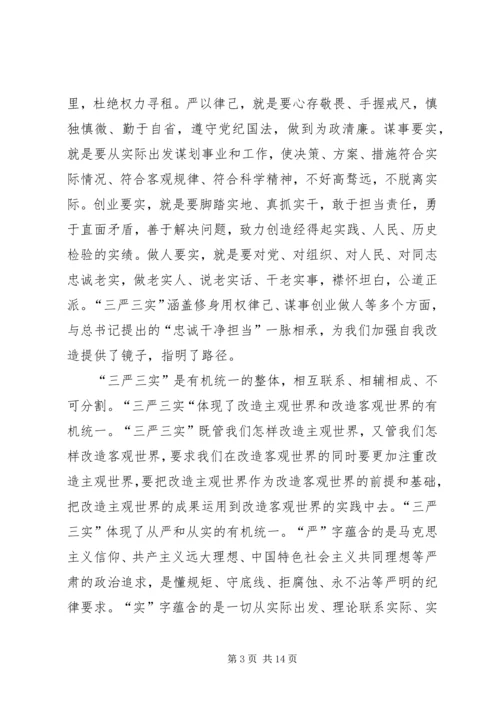 县政府系统“三严三实”专题党课领导讲话稿.docx