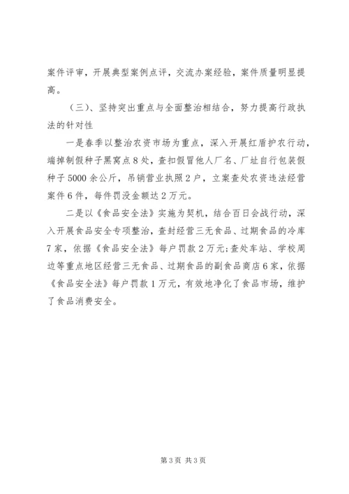 县工商局行政执法工作报告 (2).docx