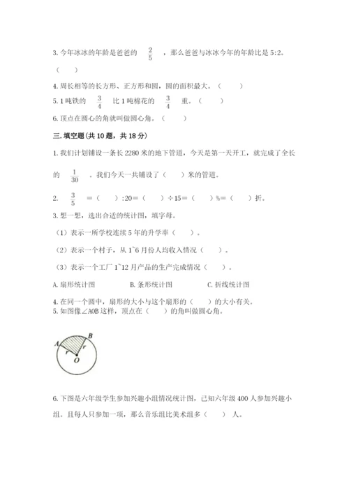 2022六年级上册数学期末测试卷及参考答案【名师推荐】.docx