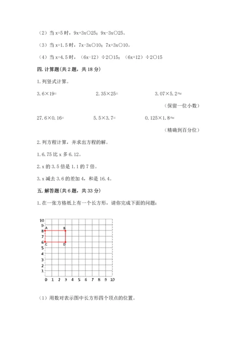 人教版数学五年级上册期末考试试卷含答案（实用）.docx