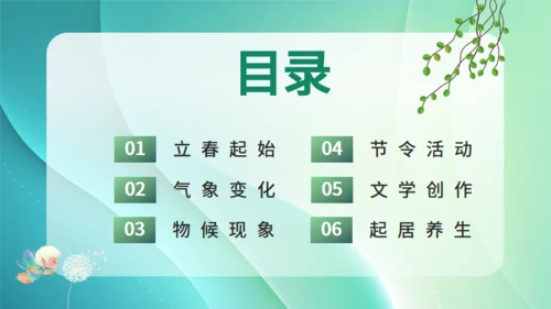 春光杨柳立春嫩绿色通用PPT模板