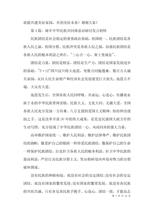 （精选）铸牢中华民族共同体意识研讨发言材料集合7篇.docx