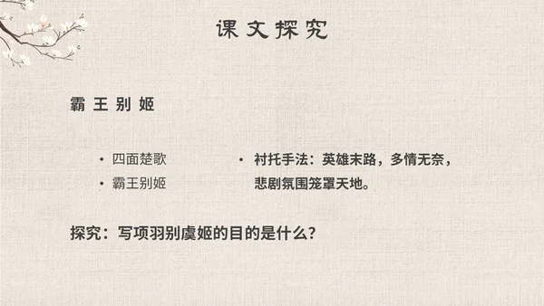 古风手绘插画项羽之死语文课件九年级下册主题PPT模板