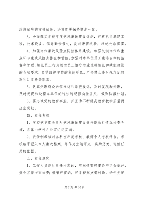 学校党风廉政建设责任书(分管).docx