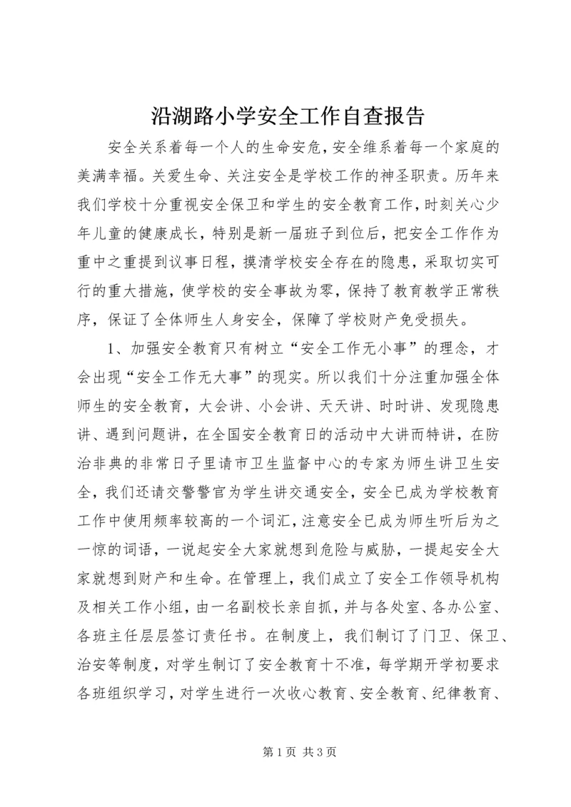 沿湖路小学安全工作自查报告.docx