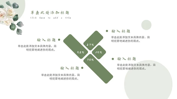 绿色简约小清新水彩花卉教学课件PPT模板
