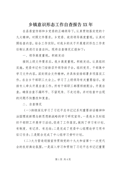 乡镇意识形态工作自查报告某年.docx