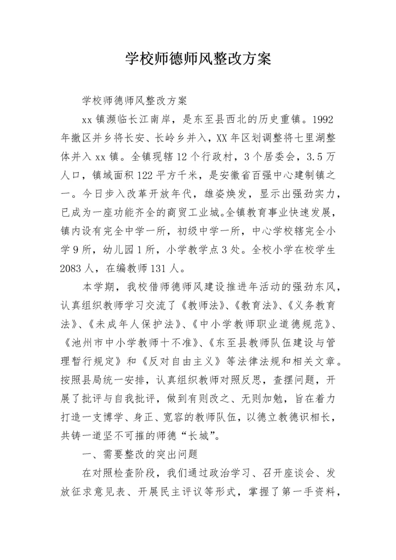 学校师德师风整改方案.docx