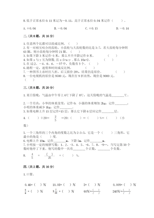 人教版六年级数学小升初试卷及答案【夺冠系列】.docx