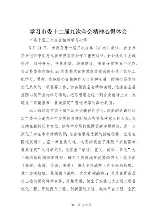 学习市委十二届九次全会精神心得体会 (5).docx