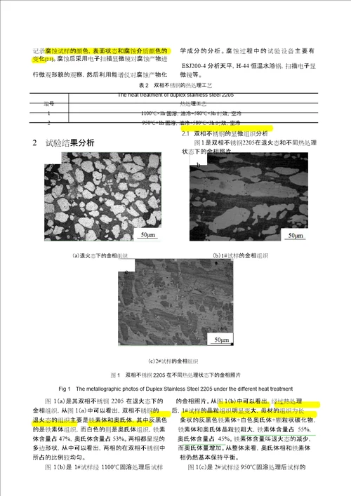 双相不锈钢2205在不同腐蚀介质中的耐蚀性研究