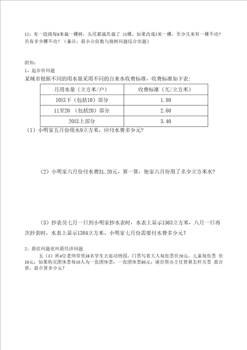 完整版最小公倍数和最大公因数的应用题归纳