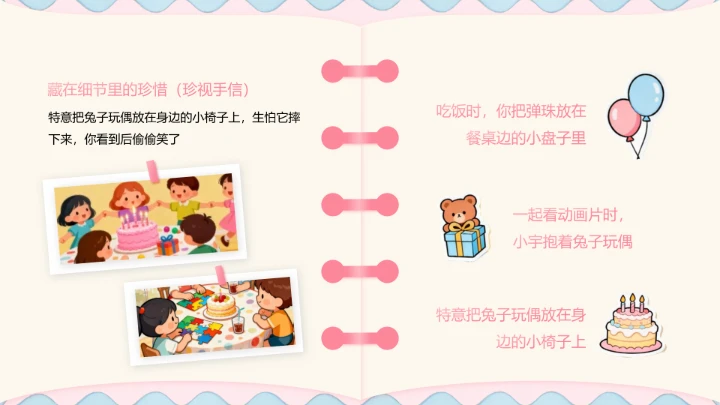 粉色卡通生日纪念相册PPT模板