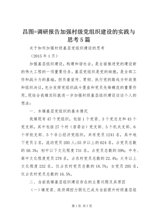 昌图=调研报告加强村级党组织建设的实践与思考5篇 (5).docx