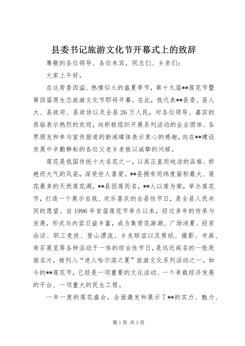 县委书记旅游文化节开幕式上的致辞.docx