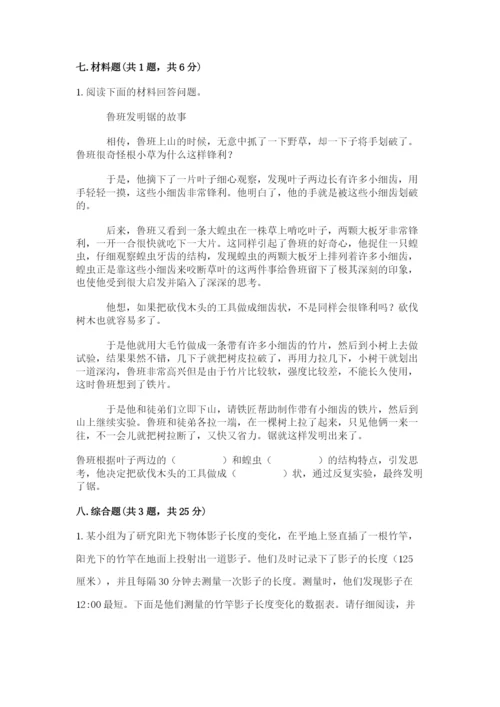 教科版小学科学三年级下册期末测试卷（word）.docx