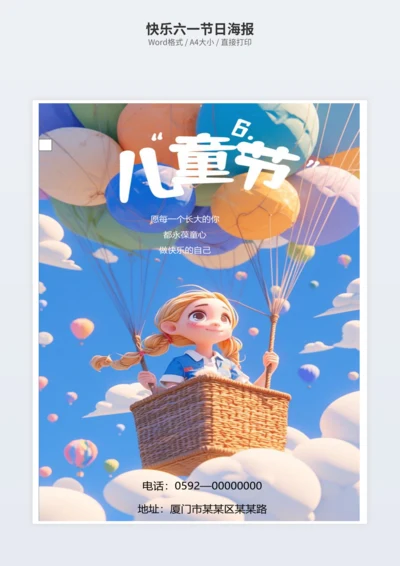 快乐六一节日海报