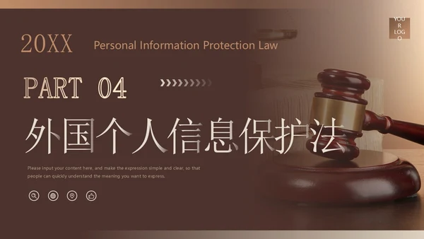 棕色简约商务风企业法律宣传培训个人信息保护法课件PPT模板