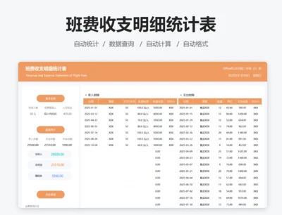 班费收支明细统计表