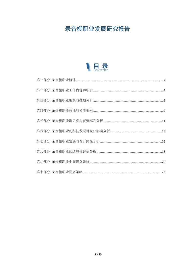 录音棚职业发展研究报告.docx