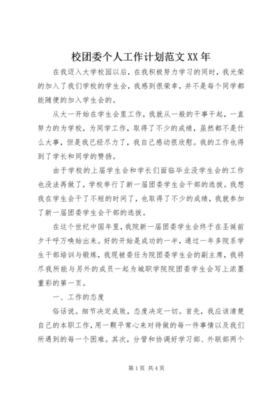 校团委个人工作计划范文XX年.docx