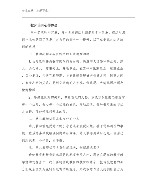 教师培训心得体会例文13篇.docx