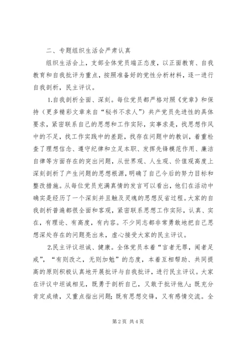 水利局党支部专题组织生活会情况汇报 (2).docx