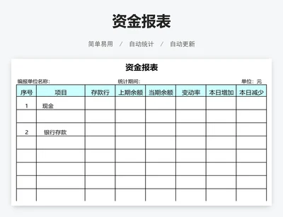 资金报表