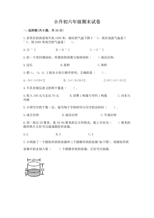 小升初六年级期末试卷完整.docx