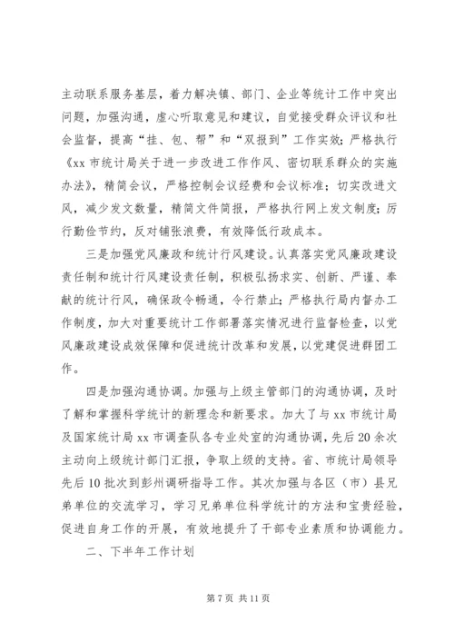 市统计局上半年工作报告 (2).docx