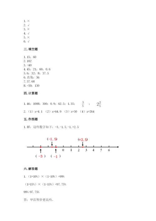 林口县六年级下册数学期末测试卷推荐.docx