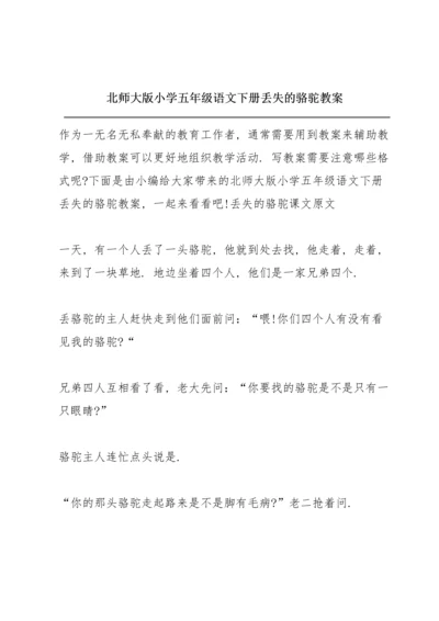 北师大版小学五年级语文下册《丢失的骆驼》教案.docx