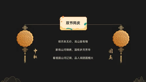 黑金色简约中秋贺卡节日PPT