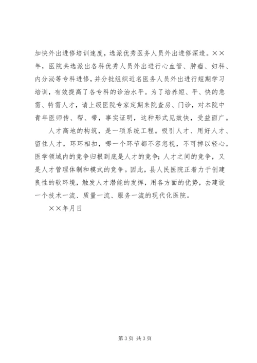 人才建设工作总结医院精编.docx